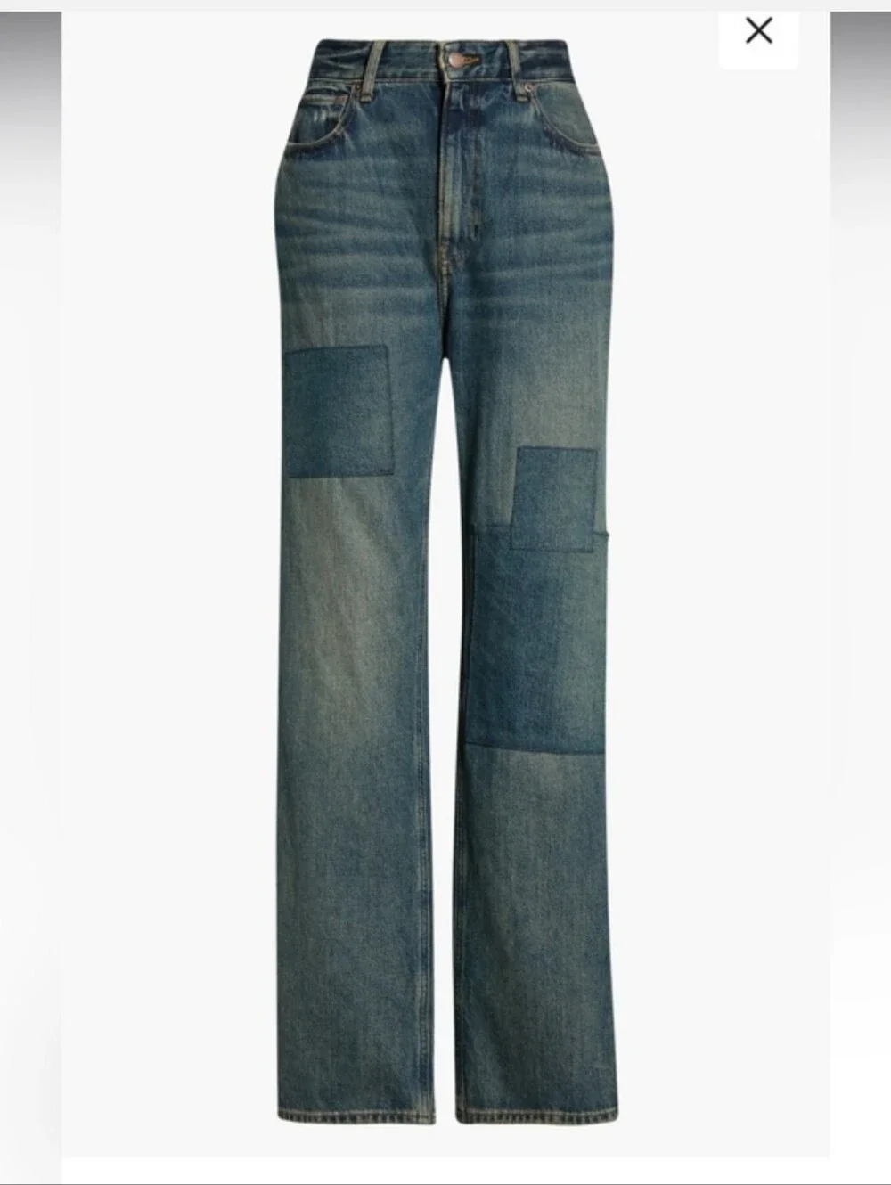 The Khloé High Waist Patch Denim Straight Leg Jeans